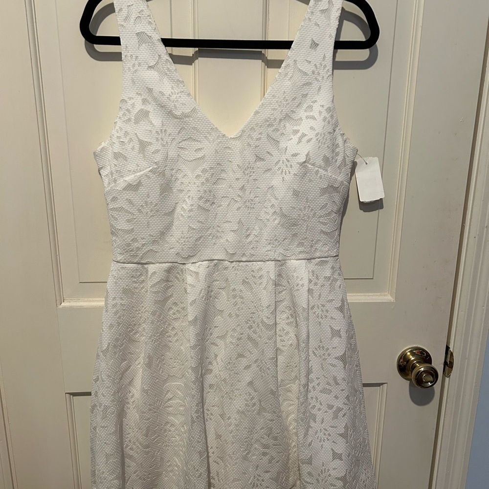 White Lace Covered Dress - Size 11